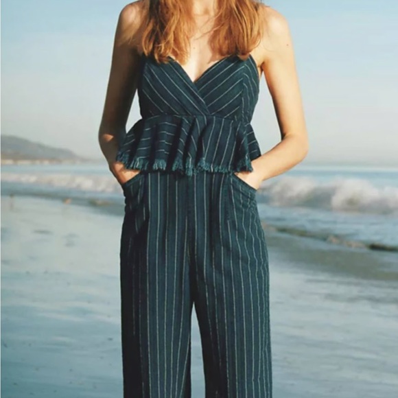 Anthropologie Pants - ETT:TWA by Anthropologie Navy Pinstripe Jumpsuit - Size XS